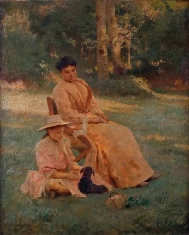 Madam Cormon e sua figlia in giardino, 1904